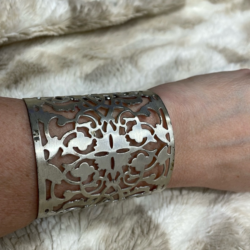 Silver cuff bracelet, little worn on edges